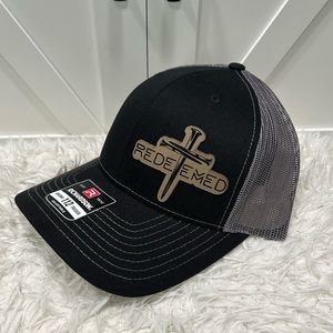 Laser engraved. Redeemed Richardson 112 trucker hat.